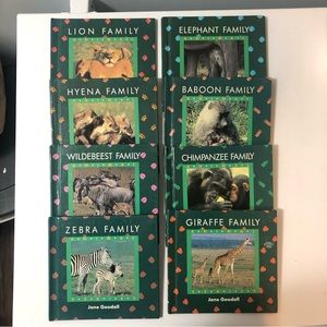 Jane Goodall Animal Series COMPLETE Set of All 8 Hardcover Books Wildlife Family